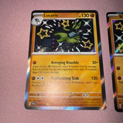 Riolu 173/091 & Lucario 174/091 SV: Paldean Fates Pokemon Shiny Baby NM English - Image 5