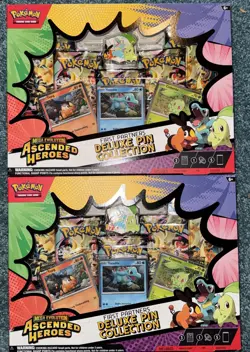 Pokemon Mega Evolution Ascended Heroes First Partners Deluxe Pin Collection X2 - Image 1