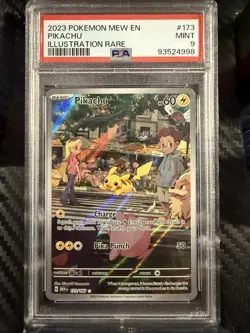 2023 Pokemon MEW EN-151 Illustration Rare #173 Pikachu PSA 9 - Image 1