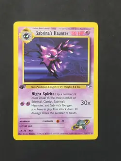 Pokemon TCG Sabrina's Haunter 1st Edition Gym Heroes 58/132 Non-Holo Regular - Image 1