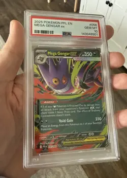 2025 POKEMON PFL EN-PHANTASMAL FLAMES #056 MEGA GENGAR EX PSA 10 - Image 1
