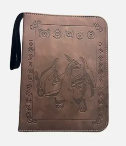 Pokemon Card Faux Leather Charizard Binder 4 Pocket Sheets (400 card capacity) - Image 1