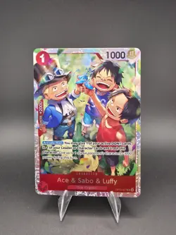 Ace & Sabo & Luffy Alt Art Foil Super Rare OP13-007 Carrying on His Will - Image 1