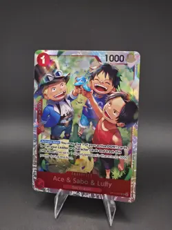 Ace & Sabo & Luffy Alt Art Foil Super Rare OP13-007 Carrying on His Will - Image 2