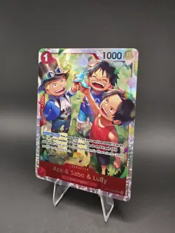 Ace & Sabo & Luffy Alt Art Foil Super Rare OP13-007 Carrying on His Will - Image 4
