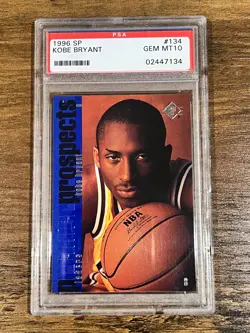 1996 Upper Deck SP Kobe Bryant PSA 10 #134 Rookie Premier Prospects - Image 1
