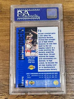 1996 Upper Deck SP Kobe Bryant PSA 10 #134 Rookie Premier Prospects - Image 2