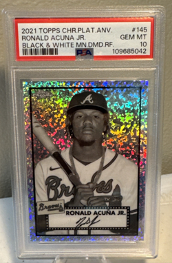 2021 Topps Chrome Platinum Anv.-Ronald Acuna Jr. Mini-Diamond Refractor PSA 10!! - Image 1