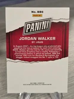 Jordan Walker 2023 Panini Father’s Day Silver Foil /199 #BB6 St. Louis Cardinals - Image 2