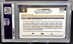 2025 Topps Chrome Update Orange Refractor Logan Henderson RC ROOKIE /25 PSA 9 - Image 2