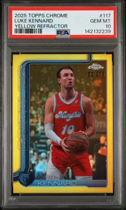 2025-26 Topps Chrome PSA 10 Luke Kennard #117 YELLOW Refractor / 275 Basketball - Image 1