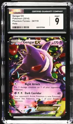 2014 Pokemon Phantom Forces - Gengar EX #34/119 CGC 9 Mint - Image 2