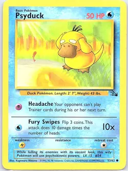 Psyduck 53/62 Non Holo Fossil - Pokemon Card - LP - Image 1