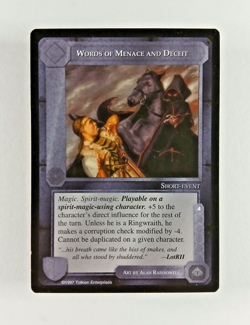 Words Of Menace And Deceit - Middle Earth CCG card (1997 ICE) MECCG Lidless Eye - Image 1