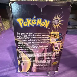 Pokemon Sabrina Theme Deck Gym Challenge Empty Box and Rulebook. NO CARDS - Image 2