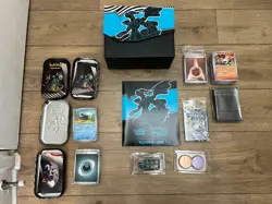 Pokemon Black Bolt TCG Elite Trainer Boxes ETB opened box + PROMO CARD + 2 tins - Image 1