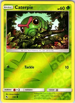 Caterpie 1/68 Common Reverse Holo Card Hidden Fates Pokemon TCG NM - Image 1