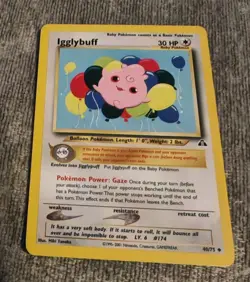 Pokemon Igglybuff #40/75 Neo Discovery NM/LP Vintage WOTC Non Holo Rare Card TCG - Image 1