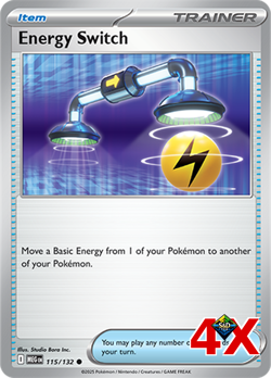 4x Energy Switch 115/132 Mega Evolution Pokemon Playset x4 - Image 1