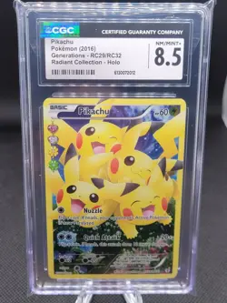 Pokemon Pikachu CGC 8.5 Generations Radiant Collection RC29/RC32 Full Art Holo - Image 1
