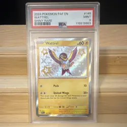 Pokemon Wattrel SV: Paldean Fates Shiny Rare Holo PSA 9 145/091 Basic 60 HP - Image 1