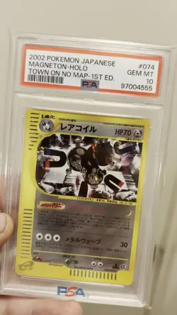 Pokemon The Town on No Map Magneton Holo Rare PSA 10 #074/092 2002 Japanese - Image 2