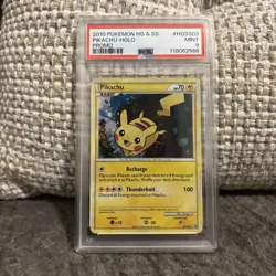 PSA 9 Pikachu SWIRL Holo Black Star Promo HGSS03 Holo Pokemon Rare Low Pop - Image 1