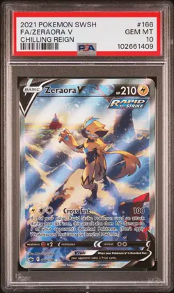 Pokemon TCG Zeraora V 166/198 Chilling Reign Alternate Full Art PSA 10 - Image 1