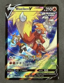 Pokemon Blaziken V Ultra Rare Holo Silver Tempest TG14/TG30 210 HP - Image 1