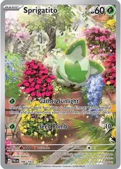 Pokemon TCG Sprigatito Scarlet & Violet Paldea Evolved Holo Card 196/193 NM - Image 1
