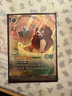Lorcana- Lady- Decisive Dog - 205/204- ENCHANTED- Reign of Jafar - Image 1