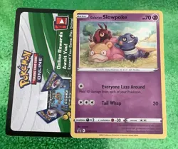 Pokemon card & code Galarian Slowpoke SWSH126 Black Star Promo Holo NM - Image 1