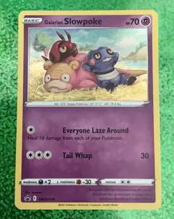 Pokemon card & code Galarian Slowpoke SWSH126 Black Star Promo Holo NM - Image 2