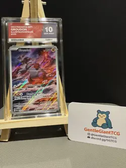 Pokemon Groudon TCG Paradox Rift Holo Illustration Rare Card 199/182 Ace 10 - Image 1