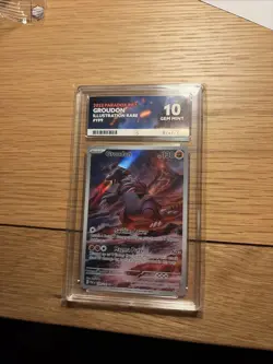 Pokemon 2023 TCG Groudon Holo Card 199/182 Paradox Rift Illustration Rare ACE 10 - Image 1