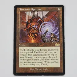 MTG Temporal Aperture Magic the Gathering Urza's Saga Rare LP Artifact Card Vtg - Image 1