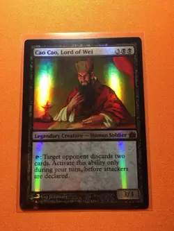MTG Magic The Gathering Cao Cao, Lord Of Wei LP Foil FtV Mythic Black - Image 1
