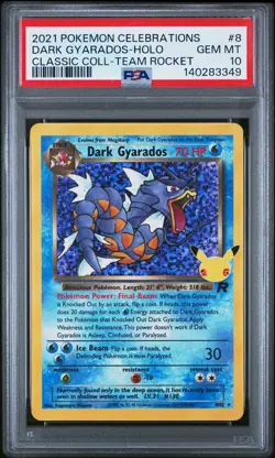 2021 POKEMON CELEBRATIONS CLASSIC COLLECTION #8 DARK GYARADOS-HOLO PSA 10 - Image 1