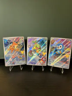 First Partner Illustration Promos (Sinnoh) Turtwig Piplup Chimchar Pokemon TCG - Image 1