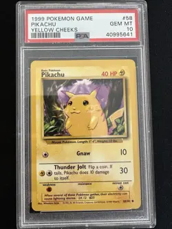 Pokemon TCG Pikachu Base Set #58/102 PSA 10 Yellow Cheeks 1999 English - Image 1