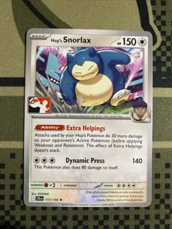 Pokemon Hop's Snorlax 117/159 Prize Pack Series Cards Non-Holo Pack Fresh - NM - Image 1