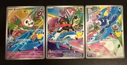 Pokemon First Partner Illustration Collections Rowlet Litten Popplio Alola - Image 1