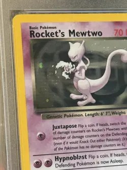 🌀2000 Pokemon Gym Challenge Ulmtd Rockets Mewtwo Holo Rare 14 PSA 8🌀HND SWIRL - Image 2