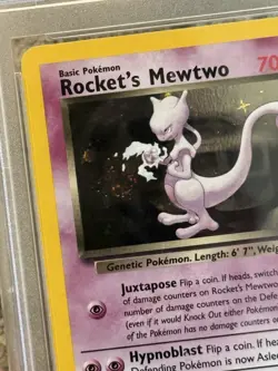 🌀2000 Pokemon Gym Challenge Ulmtd Rockets Mewtwo Holo Rare 14 PSA 8🌀HND SWIRL - Image 3