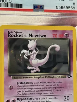 🌀2000 Pokemon Gym Challenge Ulmtd Rockets Mewtwo Holo Rare 14 PSA 8🌀HND SWIRL - Image 5