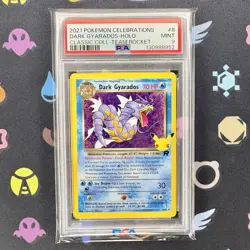 2021 Pokemon Celebrations Dark Gyarados 8 Classic Collection PSA 9 Mint 25th - Image 1