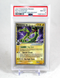 2007 POKEMON WORLD CHAMPIONSHIPS PROMO LEGEND ASCENT #97 RAYQUAZA EX PSA 8 - Image 1