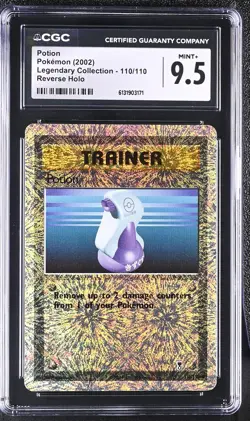 CGC 9.5 MINT+ Potion 110/110 Legendary (collection) Reverse Holo Pokemon Card - Image 1