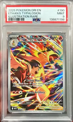 Pokemon Destined Rivals Ethan’s Typhlosion Illustration Rare 190/182 PSA 9 Mint - Image 1