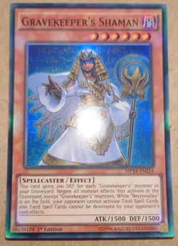 Yugioh Gravekeeper's Shaman MP14-EN214 Super Rare 1st Edition - Image 1
